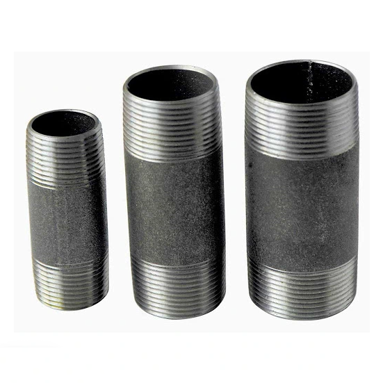 Long Thread Black Galvanized Carbon Steel Pipe Nipples